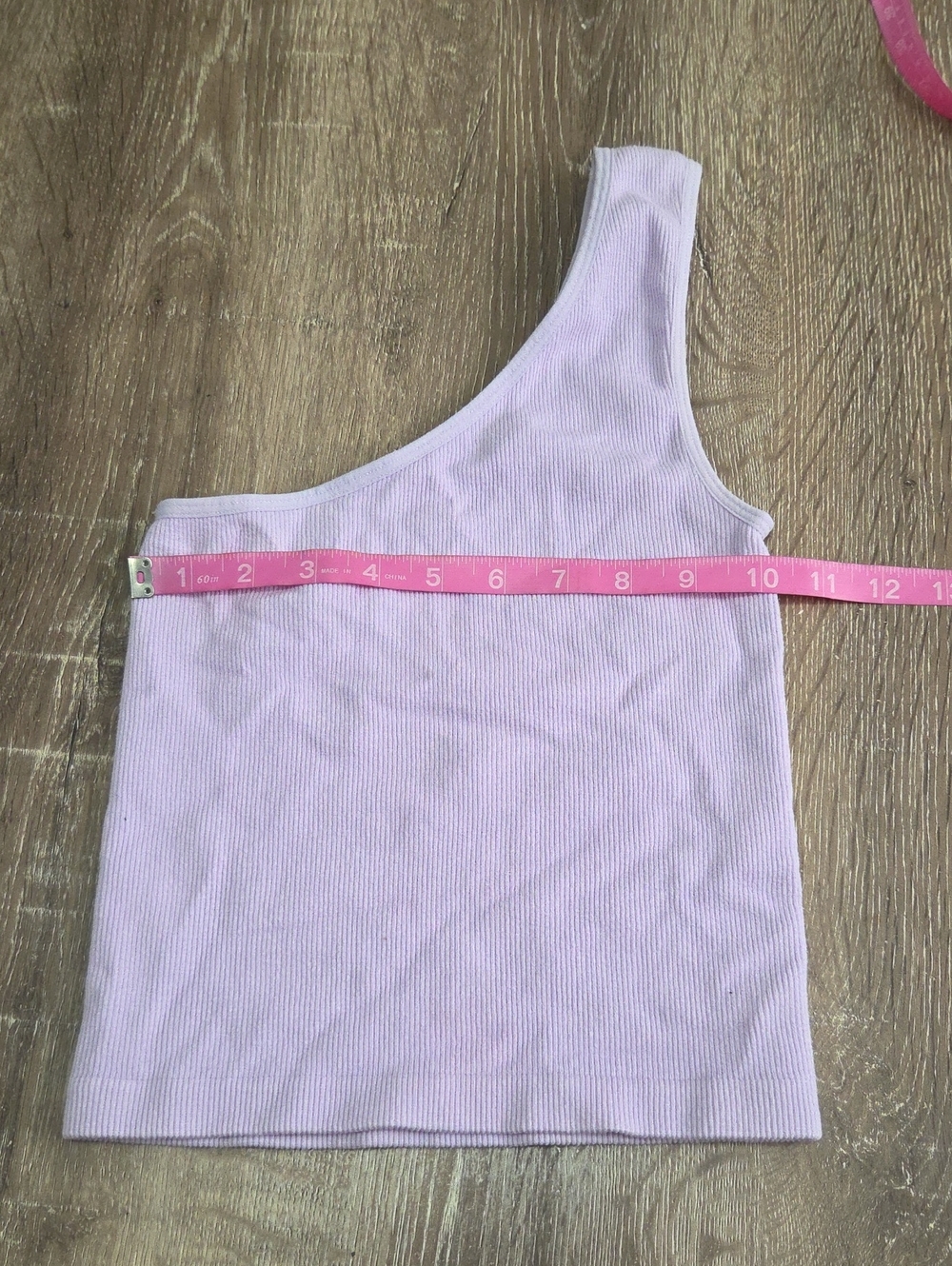 SWS Essentials Lilac One-Shoulder Ribbed Seamless Tank - Picture 5 of 7